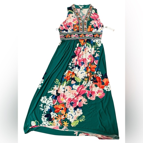 London Times Sleeveless V-Neck Maxi Pull On Dress! NWT 🔥 SIZE 16 - Picture 10 of 15